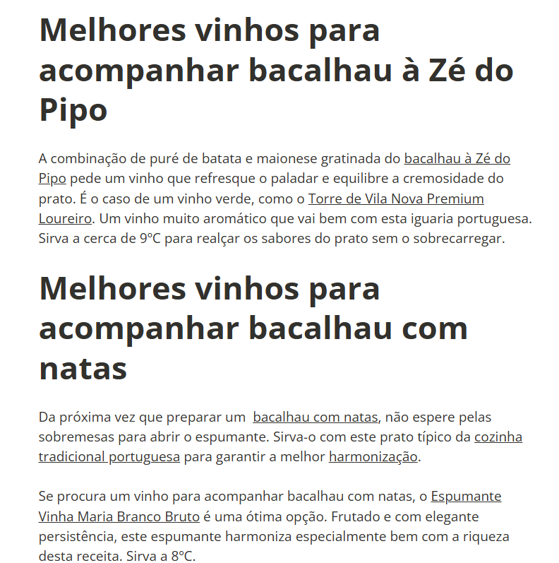 Harmonização: bacalhau e vinhos